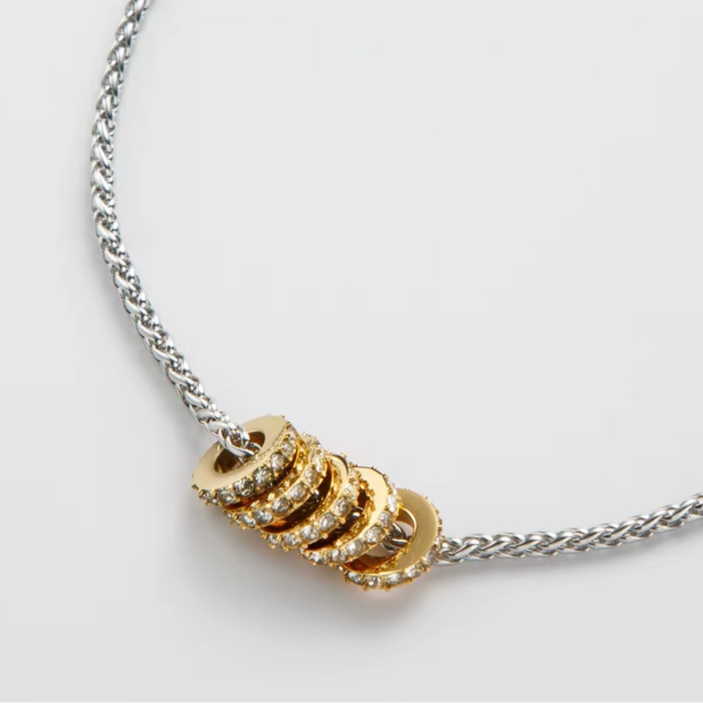 AMD Gold Necklace with Charm Rings - Picture 2 of 7